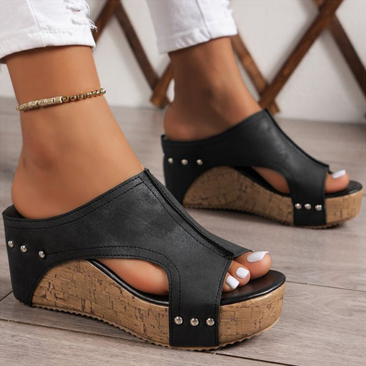 Sandali con tacco plateau da donna