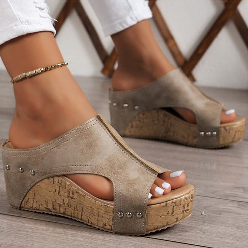 Sandali con tacco plateau da donna