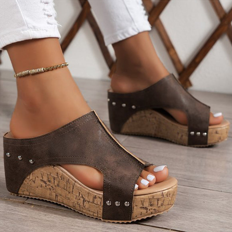 Sandali con tacco plateau da donna
